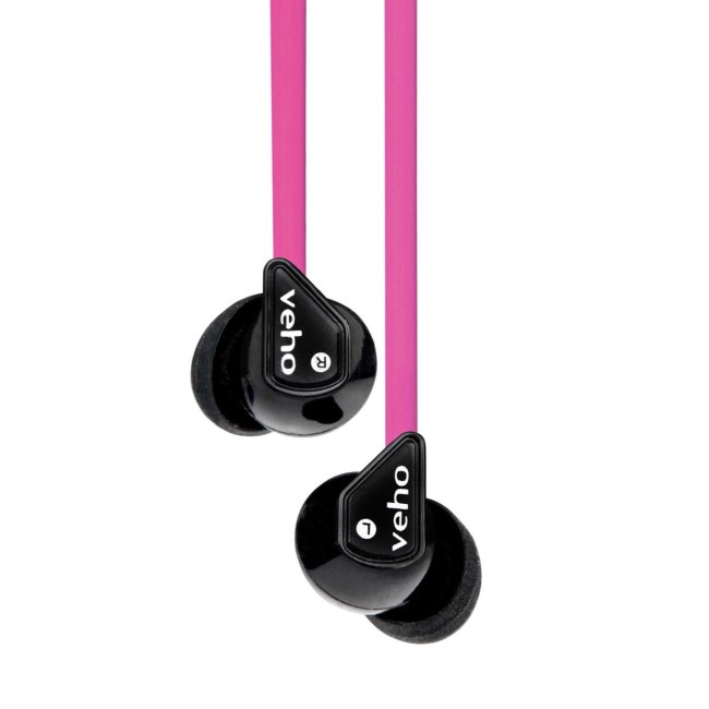 Veho 360  Earphones with flex 'anti' tangle cord system - Pink