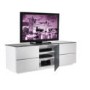 London gloss White and Black glass Factory Assembled Packed TV Cabinet 1500x500x420mm 4 Drawers Plus