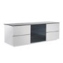 GRADE A2 - Light cosmetic damage - UKCF London Gloss White and Black TV Cabinet - Up to 60 Inch
