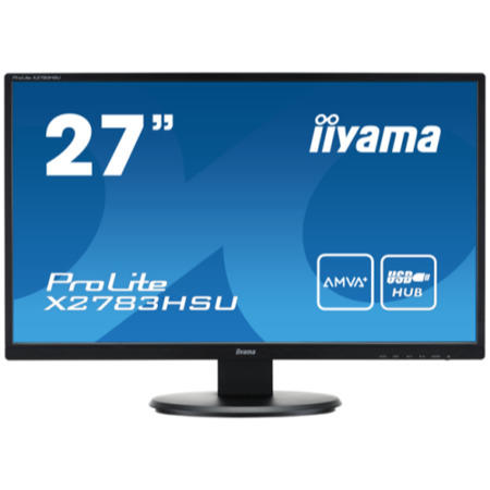 GRADE A1 - As new but box opened - Iiyama 27" LCD LED-Backlit Monitor Full HD 1920 x 1080 16_9 Black Bezel 2 x 2W Built-In Speakers USB DVI-D HDMI.