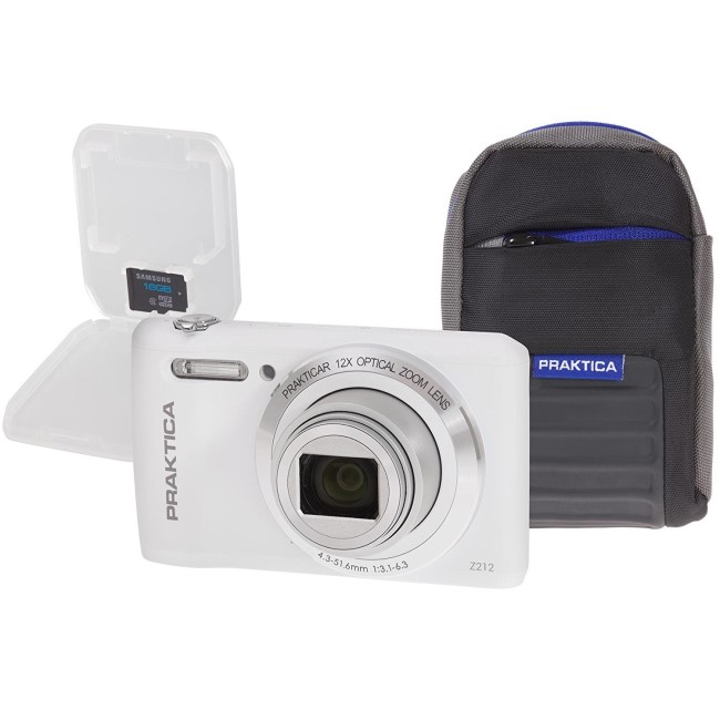 PRAKTICA Luxmedia Z212 Compact Digital Camera +16GB SD Card + Camera Case