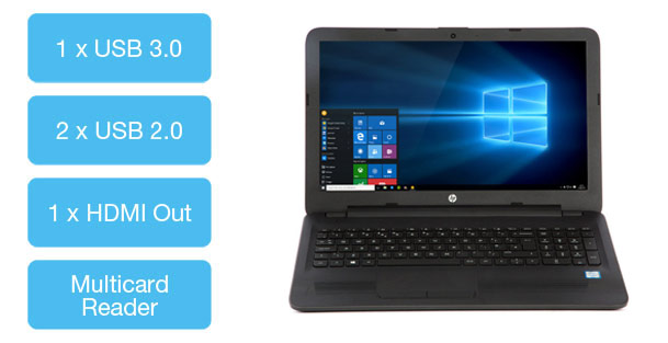 HP 250 G5 business laptop with 3 USB, 1 HDMI and 1 VGA port