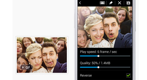 Samsung Galaxy A3 fun selfie experience with animated GIFs