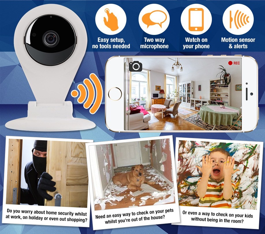 Fusion Curve IP Cam with easy set up, microphone, motion sensor and phone app