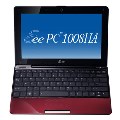 ASUS Eee PC Seashell 1008HA Netbook in Red - 6 Hours Battery Life