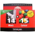 0080D2979 Lexmark No 14 +15 Black and Colour Return Program Ink Cartridges