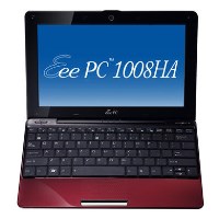 ASUS Eee PC Seashell 1008HA Netbook in Red - 6 Hours Battery Life