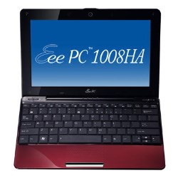 1008HA-RED018S ASUS Eee PC Seashell 1008HA Netbook in Red - 6 Hours Battery Life