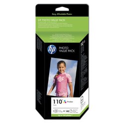 Hewlett Packard HP 110 Series Photo Value Pack print cartridge paper kit