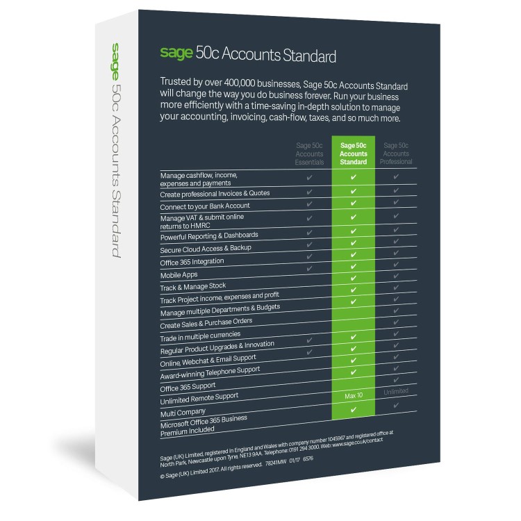 Sage 50c Accounts Standard Box - 12 Month Subscription