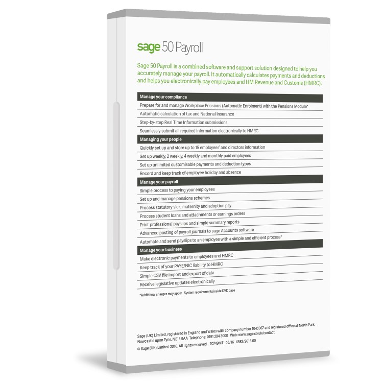 Sage 50 Payroll for 15 Employees