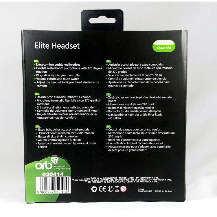 GRADE A1 - ORB Elite Headset - Black with 2.5mm jadapter compatible with Cisco IP phones & Xbox