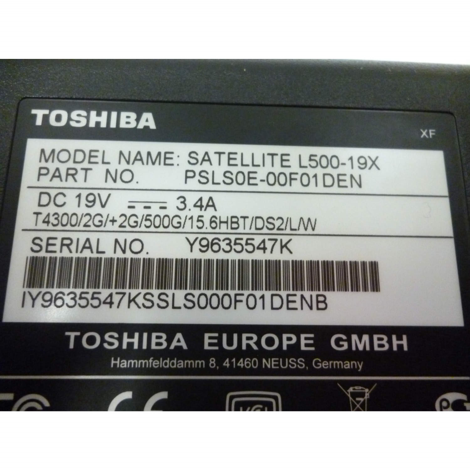 Preowned T3 Toshiba Satellite L500-19X Windows 7 Laptop - Laptops