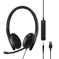 EPOS ADAPT 165 USB II Double Sided On-ear Stereo with 3.5mm Jack and detachable USB Cable with in-line Call Control Microphone Headset