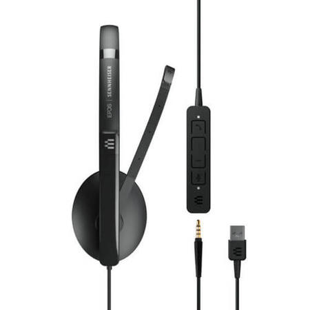 EPOS ADAPT 165 USB II Double Sided On-ear Stereo with 3.5mm Jack and detachable USB Cable with in-line Call Control Microphone Headset