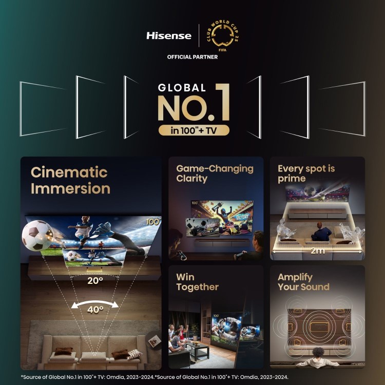 Hisense U7QTUK 100 inch Smart 4K Ultra HD Mini-LED TV