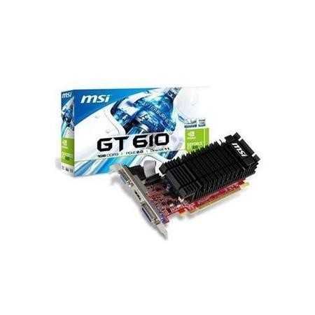 MSI NVIDIA GeForce GT 610 1GB 810MHz 1000MHz 64-bit DDR3 VGA DL