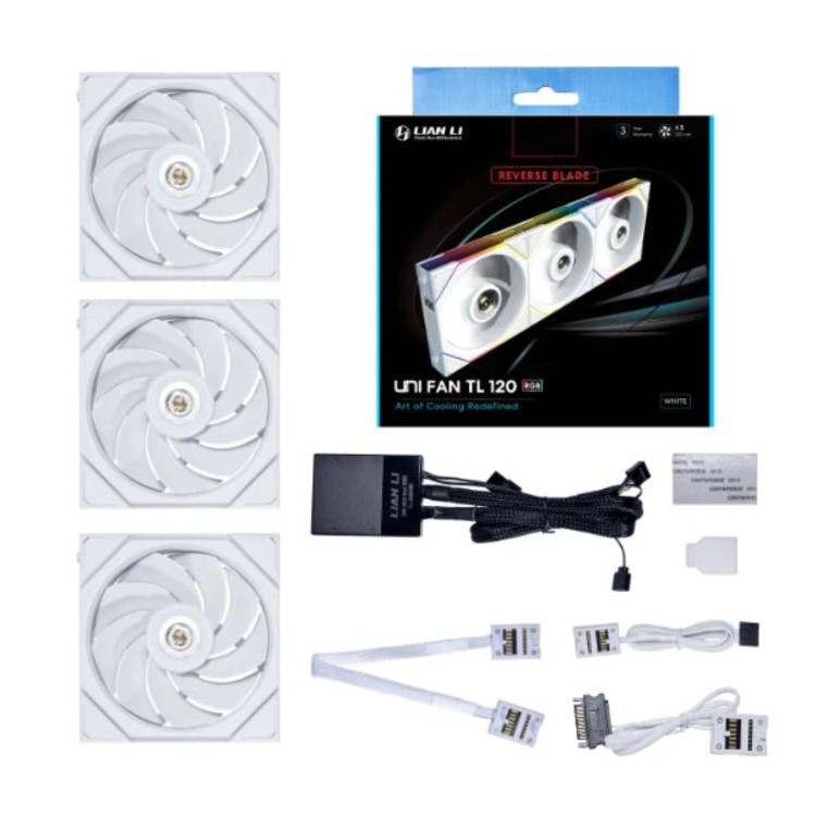 Lian Li UNI FAN TL 120mm 2300rpm Reverse Triple Pack Case Fan White