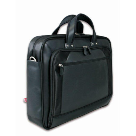 Port Designs 15.6" Dubai Laptop Briefcase - Black Leather