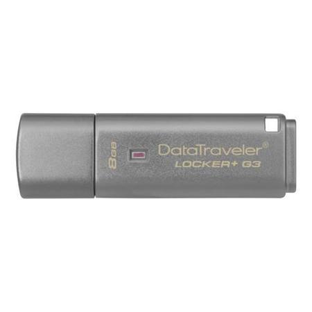 Kingston DataTraveler Locker+ G3 Hardware Encrypted 8GB USB 3.0 Secure Flash Drive