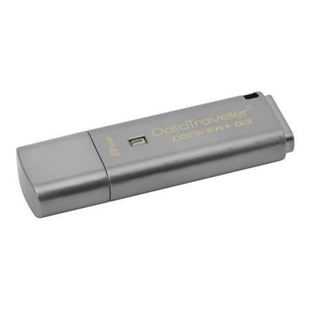 Kingston DataTraveler Locker+ G3 Hardware Encrypted 8GB USB 3.0 Secure Flash Drive