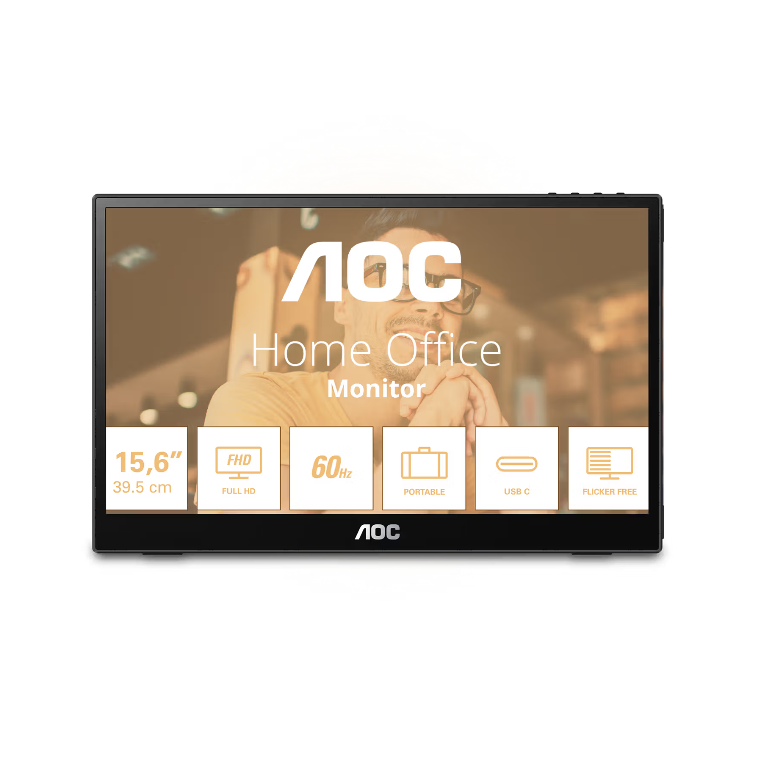AOC 16T3ea 15.6 Ips Full Hd Usb-C Portable Monitor Black, Laptops Direct - 16T3EA