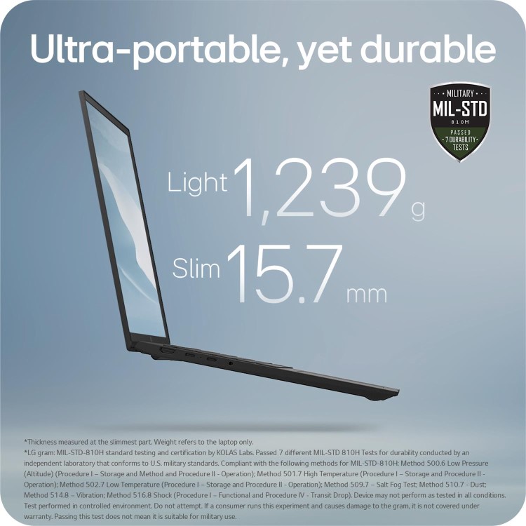 LG Gram 16Z90TL-G Hybrid AI Copilot Intel Core Ultra 7 16GB RAM 1TB SSD 16 Inch Windows 11 Laptop