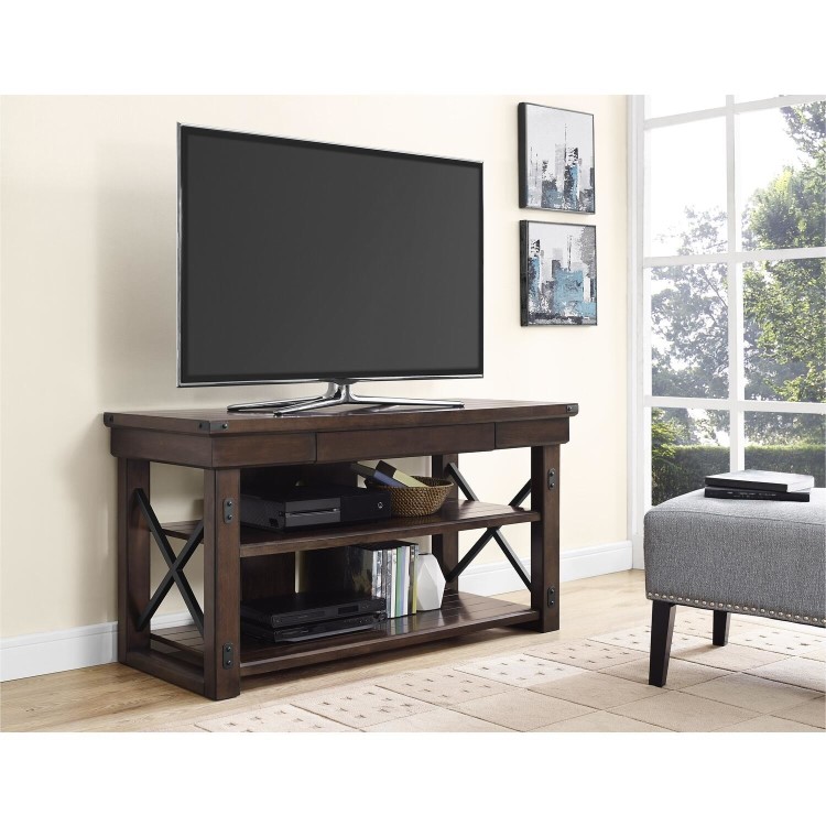 Wildwood Wood Veneer TV stand for TV's up to 50" in Espresso
