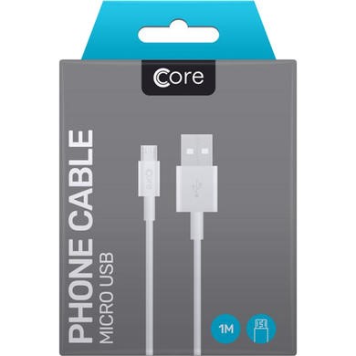 Core Micro USB Cable 1m White