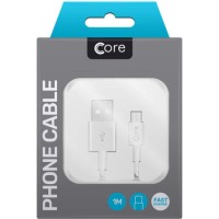 Core USB Type-C Cable in Case 1M White Fast Charge