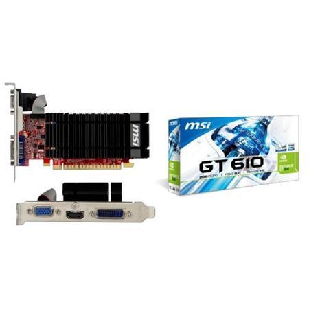 MSI Nvidia GT 610 810MHz 2GB 64bit DDR3 DL-DVI-HDMI Graphics Card