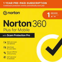 Norton 360 Plus for Mobile with VPN 1 Device 12 Month Subscription