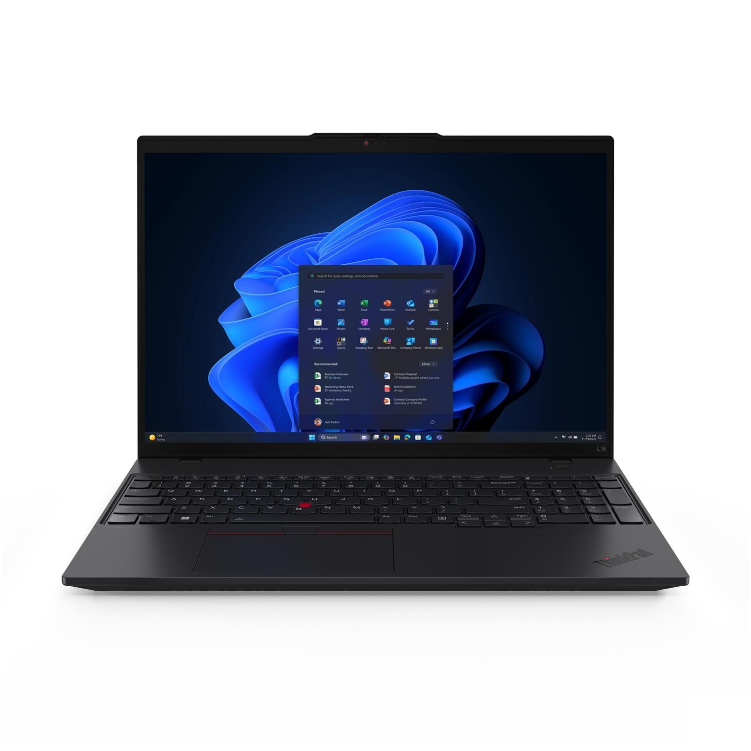 Lenovo Thinkpad L16 AMD Ryzen 7 Pro 16GB RAM 512GB SSD 14 Inch Windows 11 Pro Laptop Black, Laptops Direct - 21SC000VUK