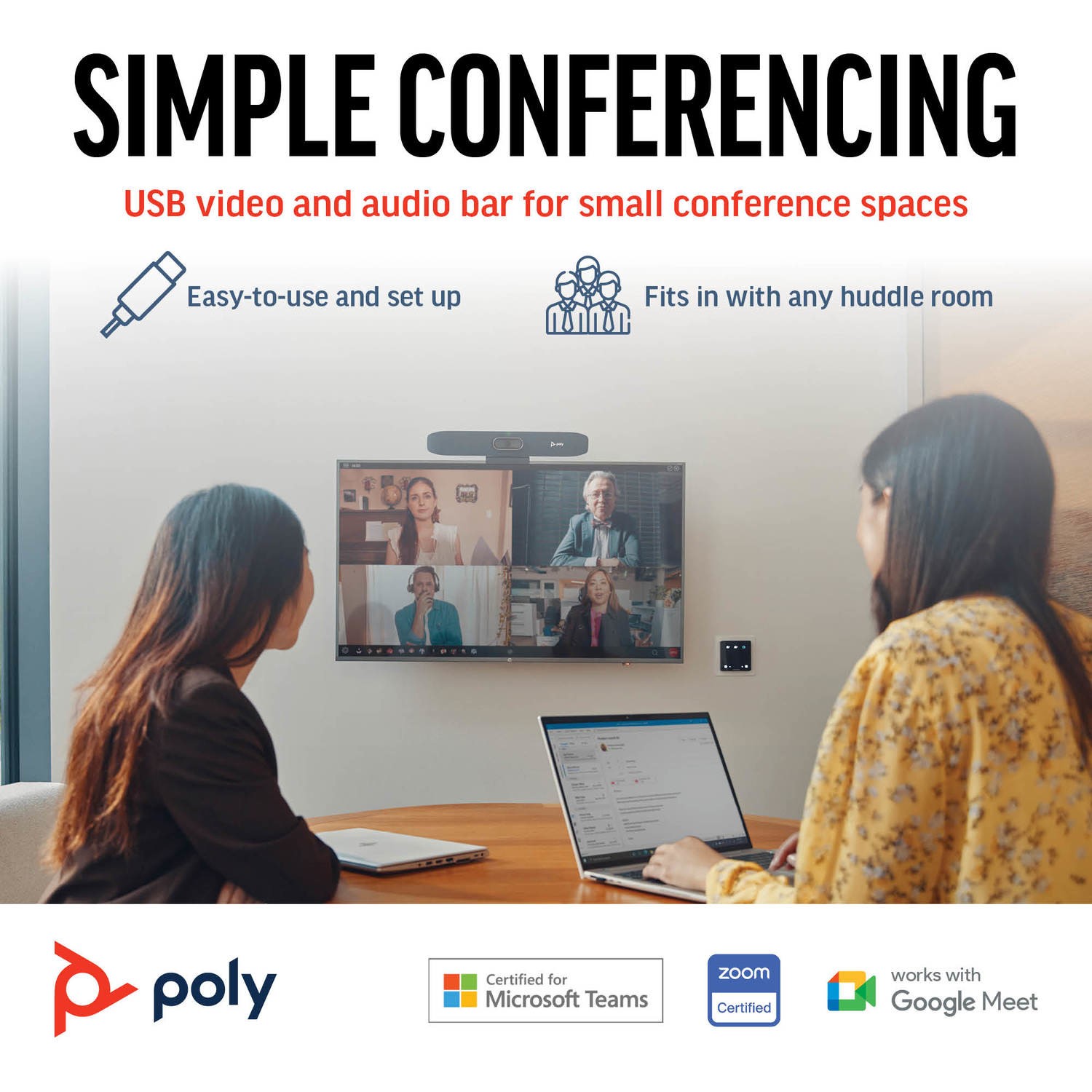 Poly Studio R30 4K USB Video Bar Confrence System - Laptops Direct