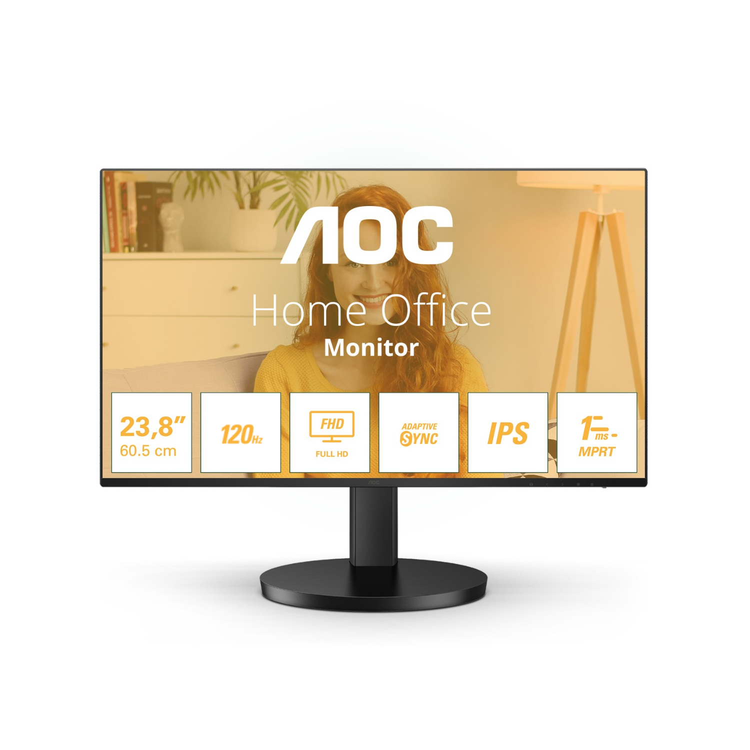 Laptops Direct - AOC 24B3ha2 23.8 Ips Full Hd 120Hz 1Ms Monitor Black - 24B3HA2
