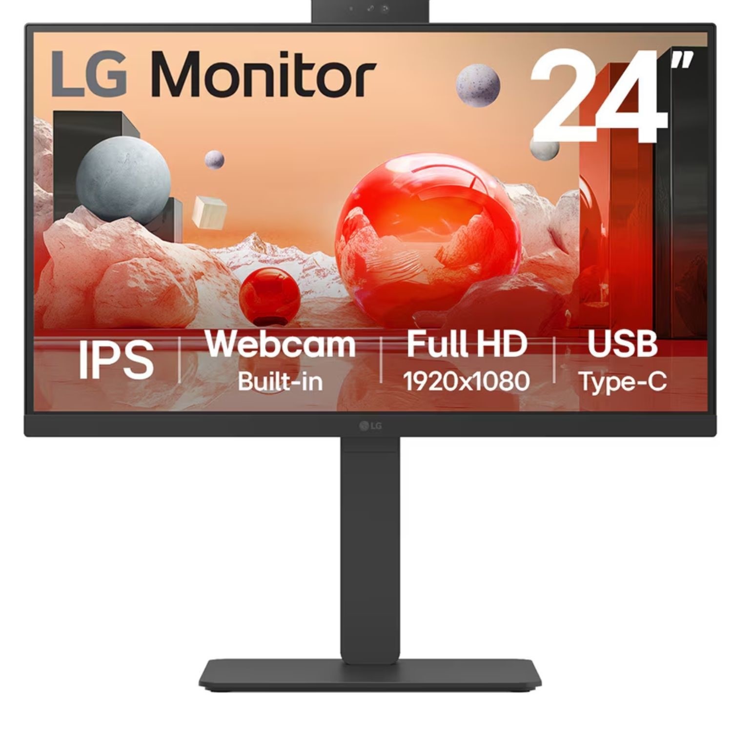 LG 24BA850-B 24 IPS Full HD 100Hz Height Adjustable Webcam Monitor