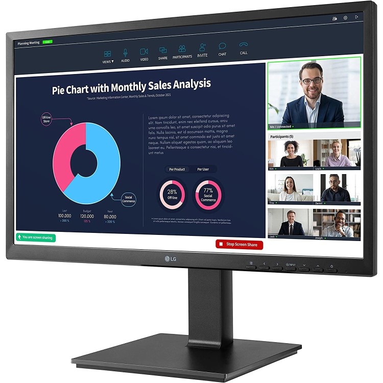 LG 24BP750C 23.8" Full HD IPS USB-C Full Ergonomic Monitor with WebCam