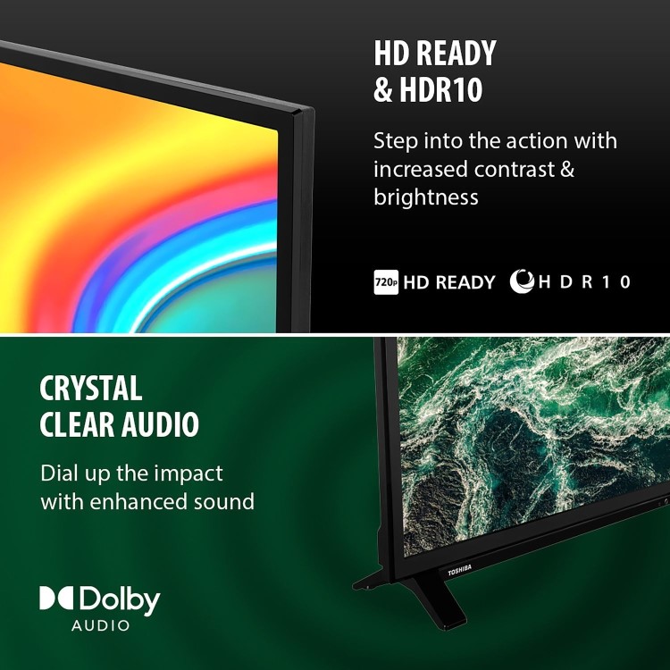 Toshiba 24WF2F53DB 24-Inch HD Ready Smart Fire TV  HDR10 Dolby Audio & Alexa Voice Control