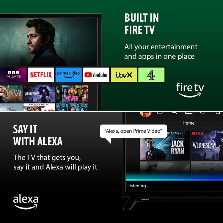 Toshiba 24WF2F53DB 24-Inch HD Ready Smart Fire TV  HDR10 Dolby Audio & Alexa Voice Control