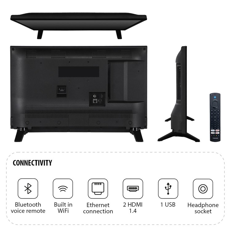 Toshiba 24WF2F53DB 24-Inch HD Ready Smart Fire TV  HDR10 Dolby Audio & Alexa Voice Control