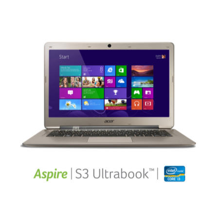 Refurbished Grade A2 Acer Aspire S3-391 13.3 inch Core i3 Windows 8 Ultrabook in Champagne Gold
