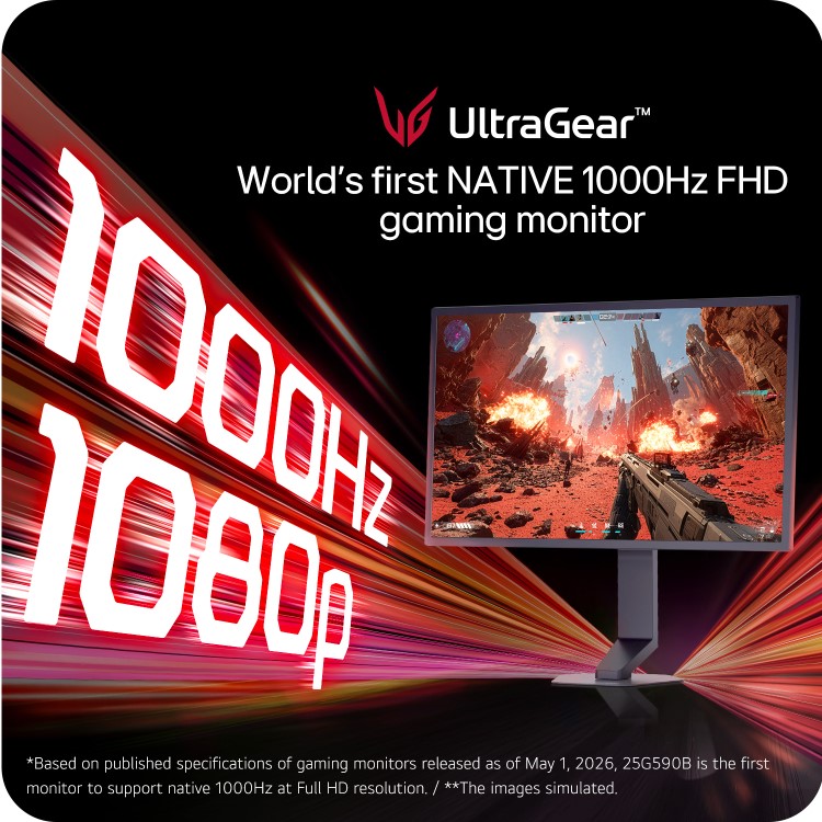 LG UltraGear G5 25G590B 25" IPS Full HD 1000Hz Gaming Monitor