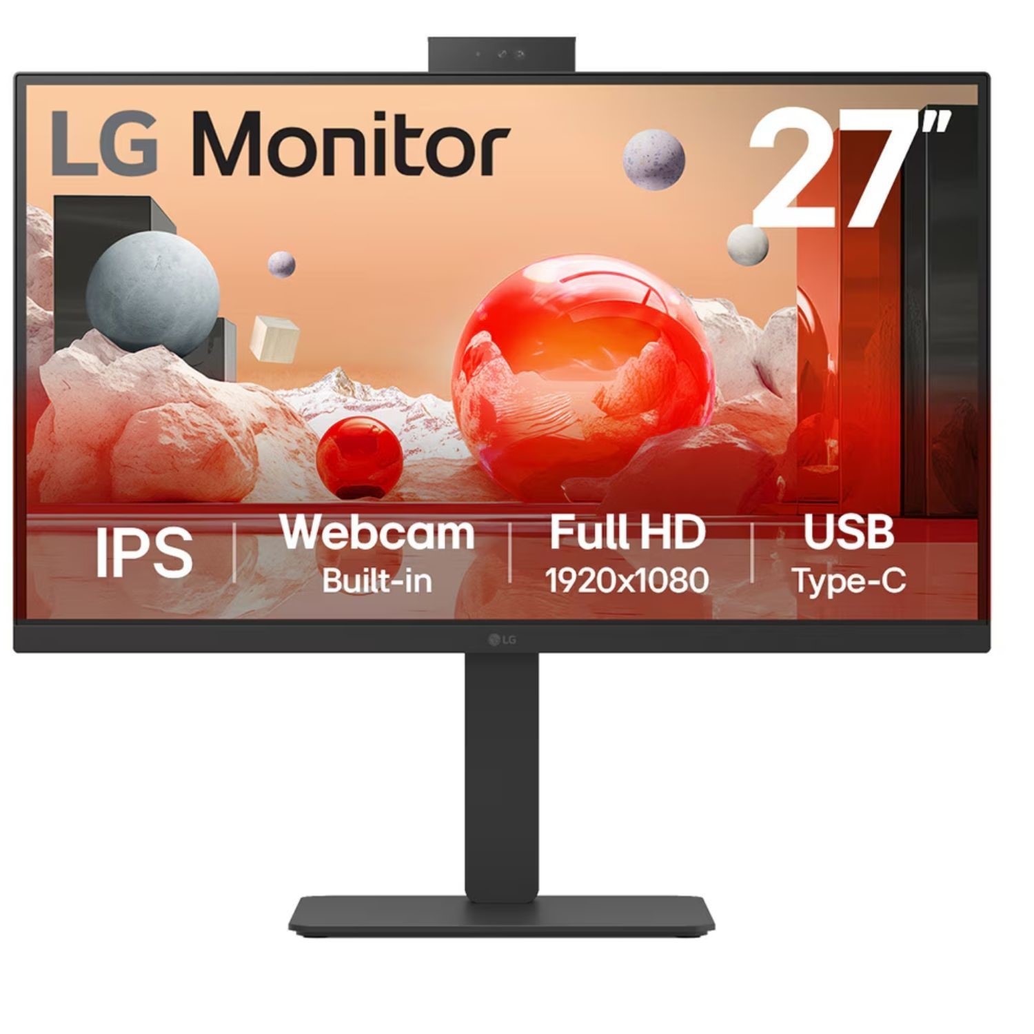 LG 27Ba850 27 Ips Full Hd 100Hz Height-Adjustable Webcam Usb-C Monitor Black, Laptops Direct - 27BA850-B.AEK