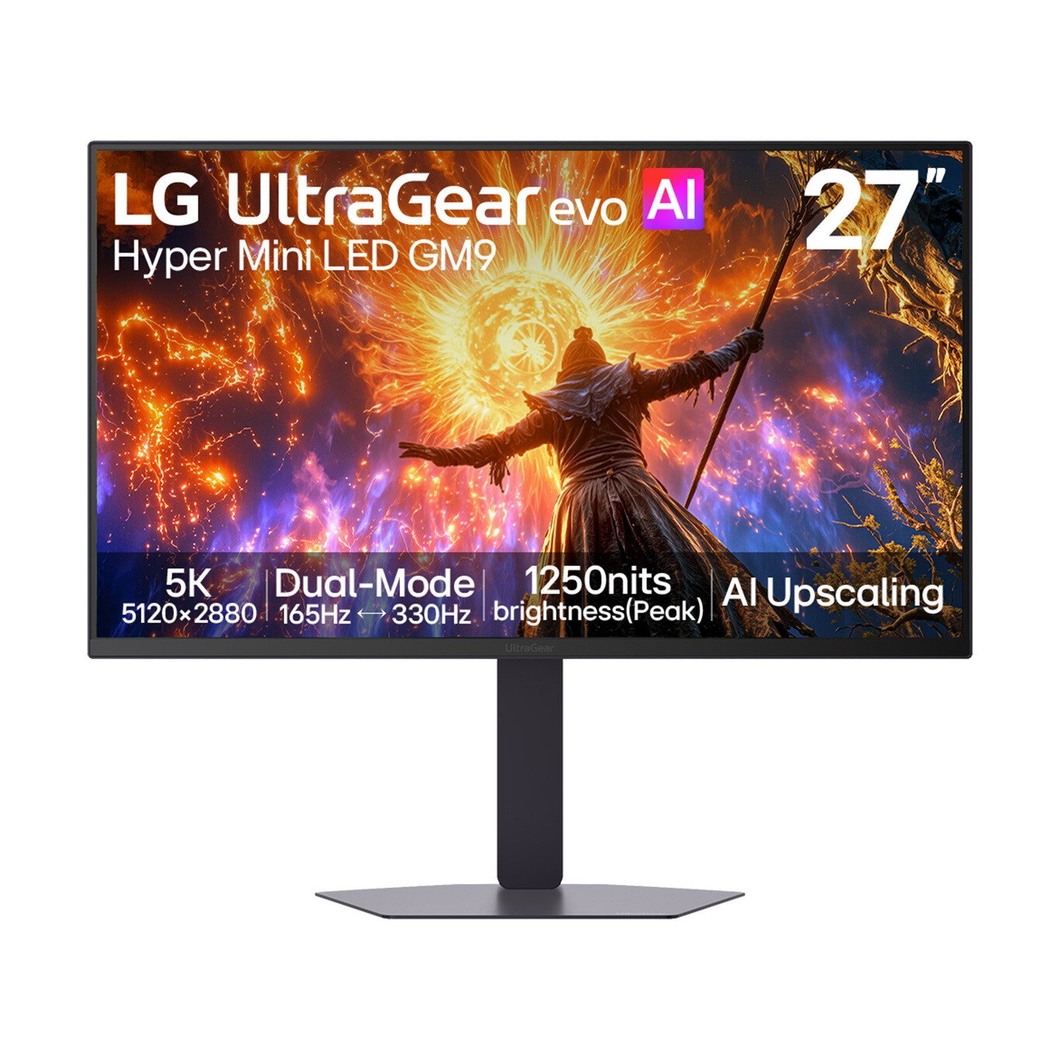 UltraGear evo GM9 27 IPS Hyper Mini LED Dual Mode 5K 165Hz QHD 330Hz Gaming AI Monitor