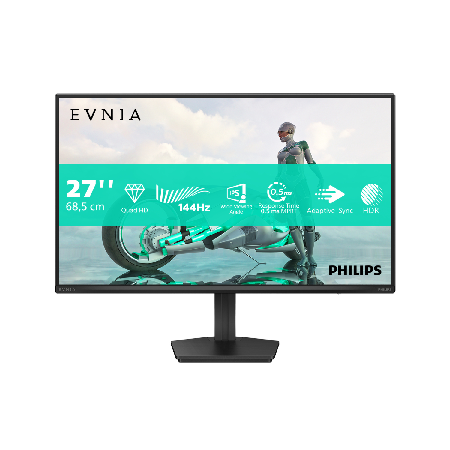 Philips Evnia 3000 27 Ips Qhd 144Hz 0.5Ms Gaming Monitor Black, Laptops Direct - 27M2N3500NF/00