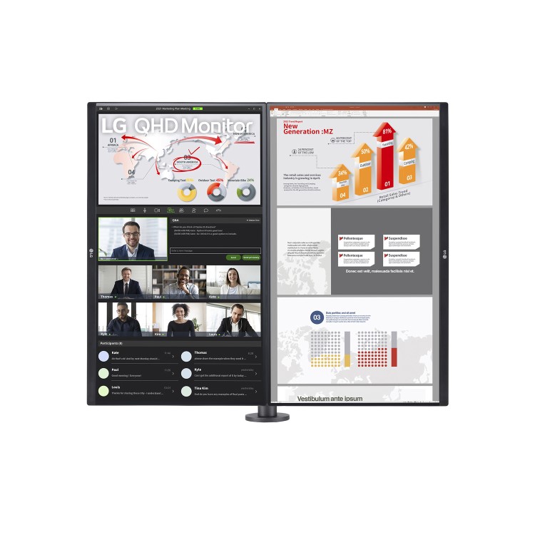 LG Ergo Dual 27QP88DP-BS 27" QHD IPS Ergo Dual-Daisy Chain Monitor