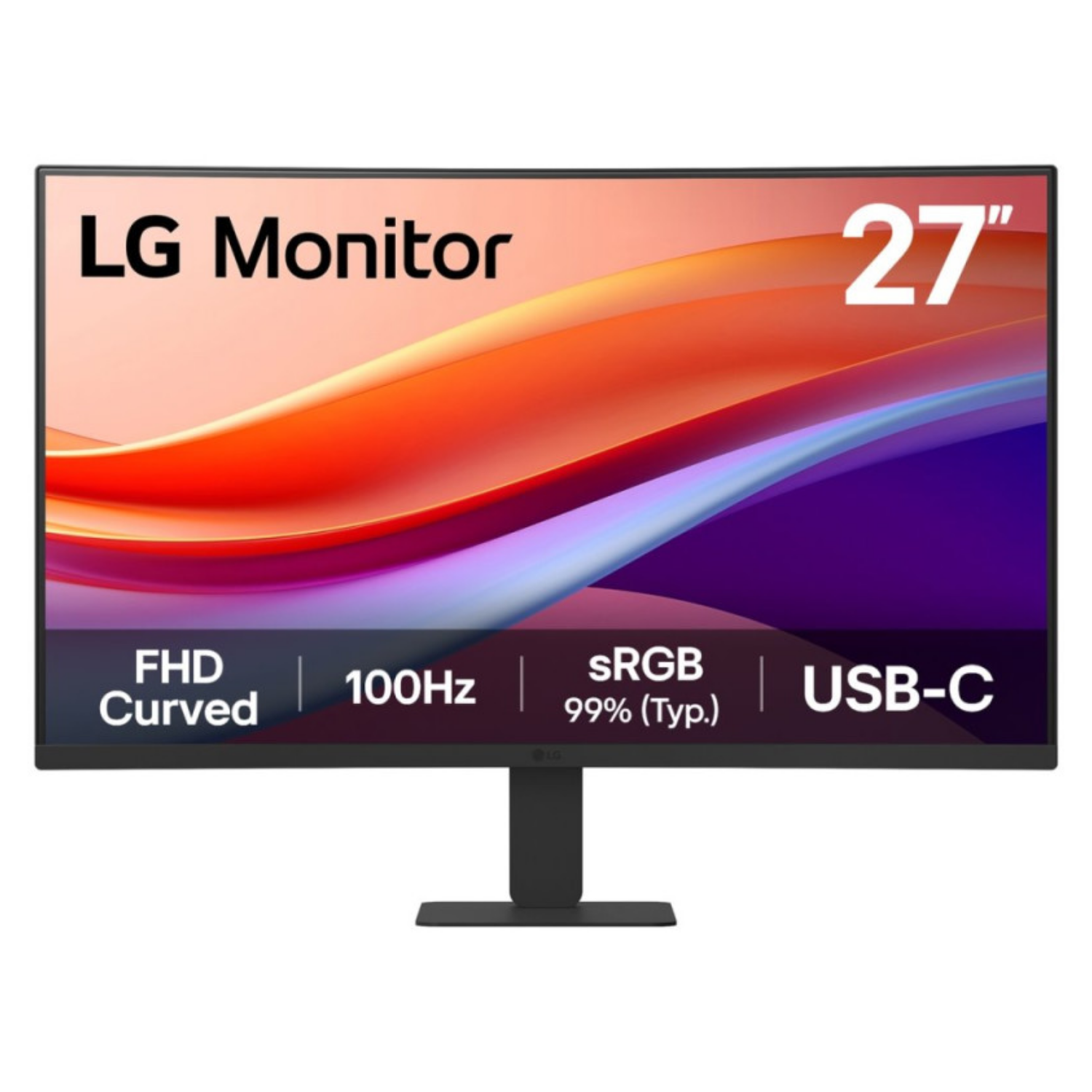 LG 27U421a 27 Va Full Hd 100Hz Usb-C Curved Monitor Black, Laptops Direct - 27U421A-B.AEKQ