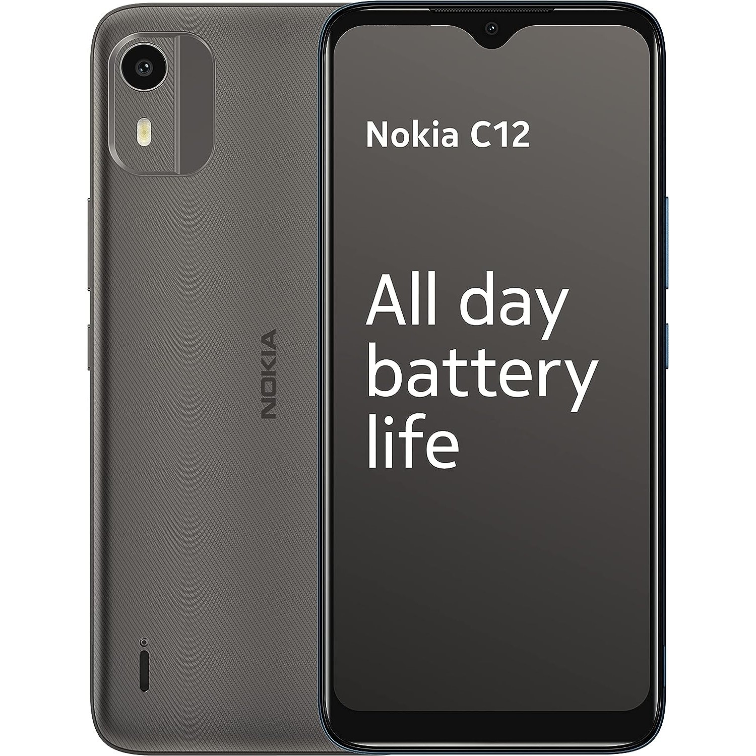 Nokia C12 64GB 4G SIM Free Smartphone - Charcoal