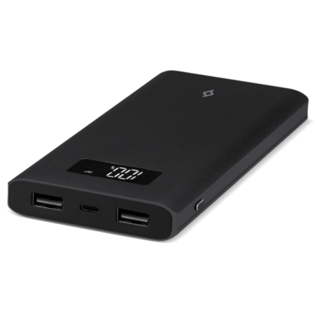 ttec AlumiSlim 10000mAh Powerbank w/LCD Display - Black