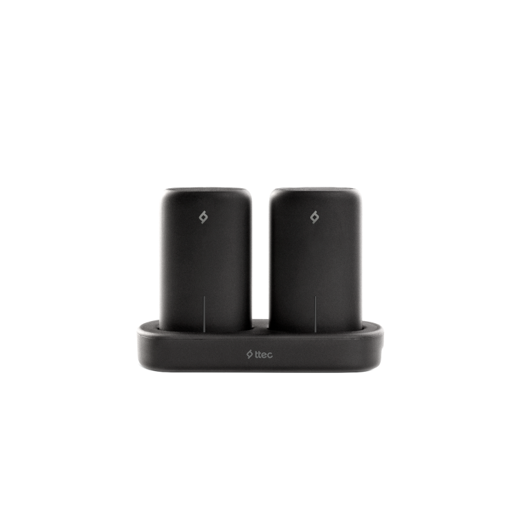 ttec PowerStones Trio Powerbank Set - 2 x 5000mAh - Black w/Charging Dock